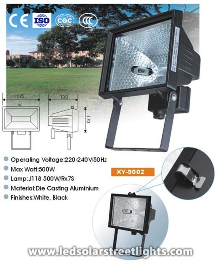 details of 500w halogen floodlight